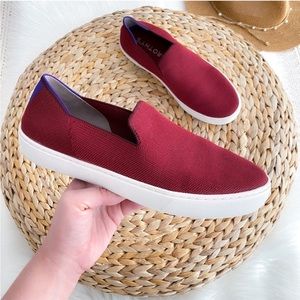 Rothy’s The Sneaker Slip On Garnet Red Maroon Burgundy Shoes Retired Color 9.5